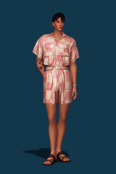 Галерея мода Мужской ромпер Belted Romper #1
